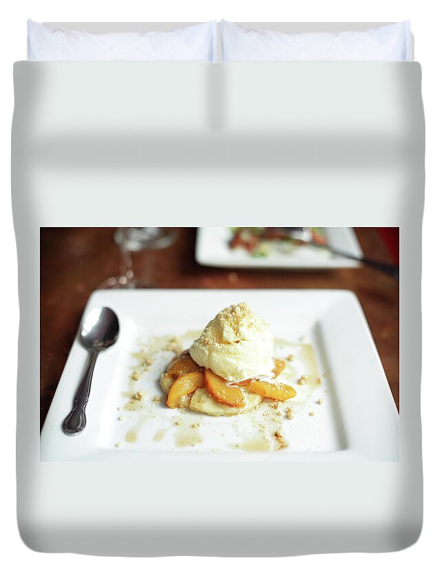 Temptation Duvet Cover featuring the photograph Dessert by Caleb Condit