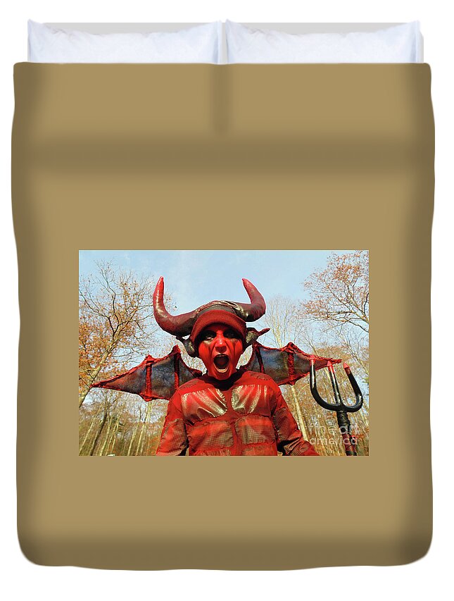 Halloween Duvet Cover featuring the photograph Devil Costume 1 by Amy E Fraser