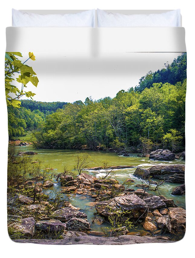 Devils Jump Duvet Cover featuring the photograph Devil's Jump Rapids in the Big South Fork by James C Richardson