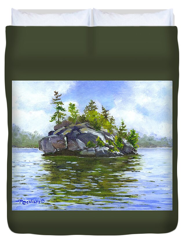 Island Duvet Cover featuring the painting Devil's Oven by Richard De Wolfe