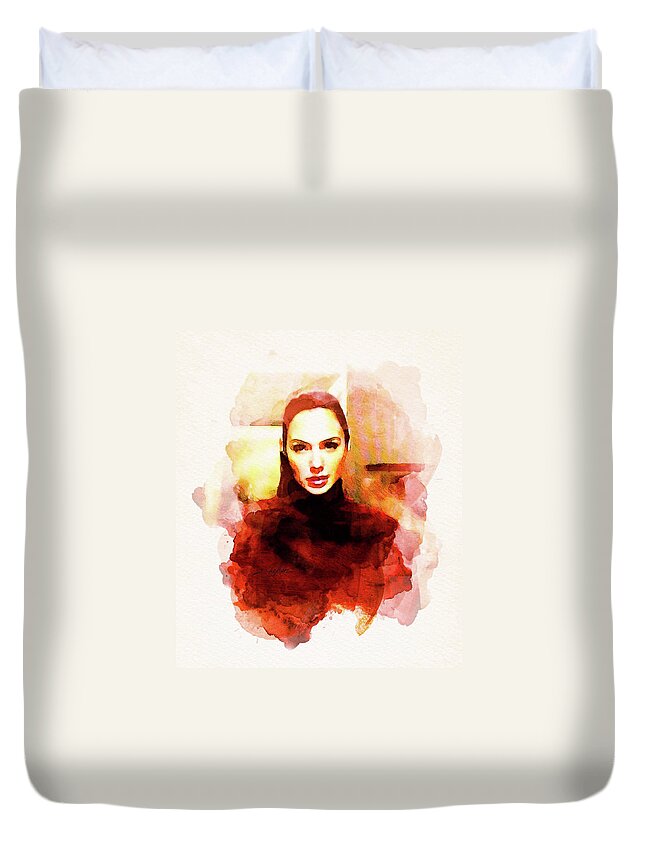 Wonder Woman Duvet Cover featuring the mixed media Diana Prince by Shehan Wicks