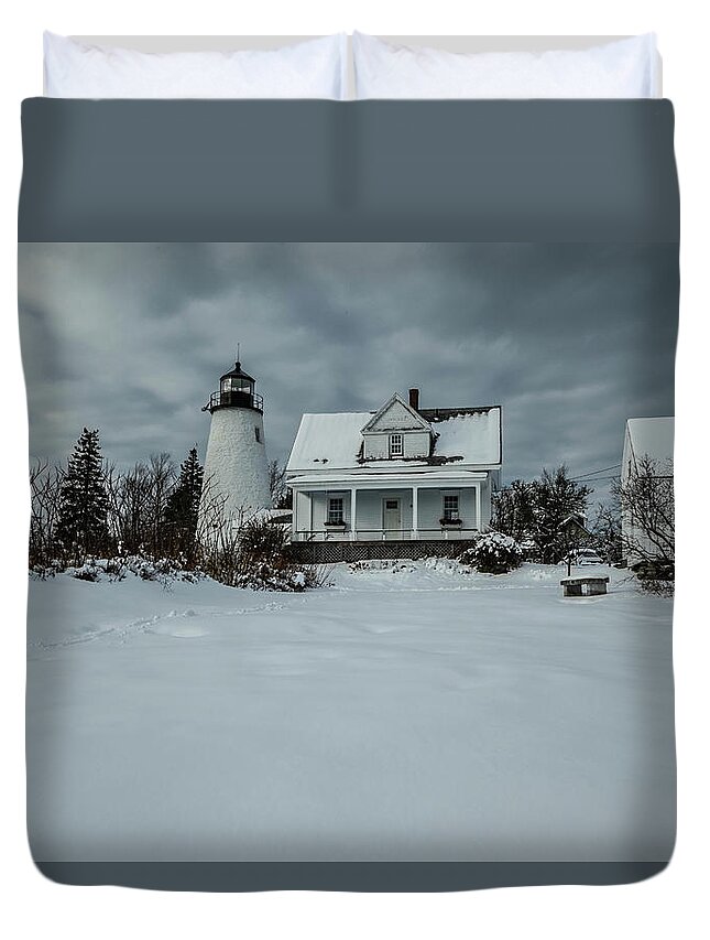 Dice Head Light Duvet Cover featuring the photograph Dice Head Light 3 by George Kenhan