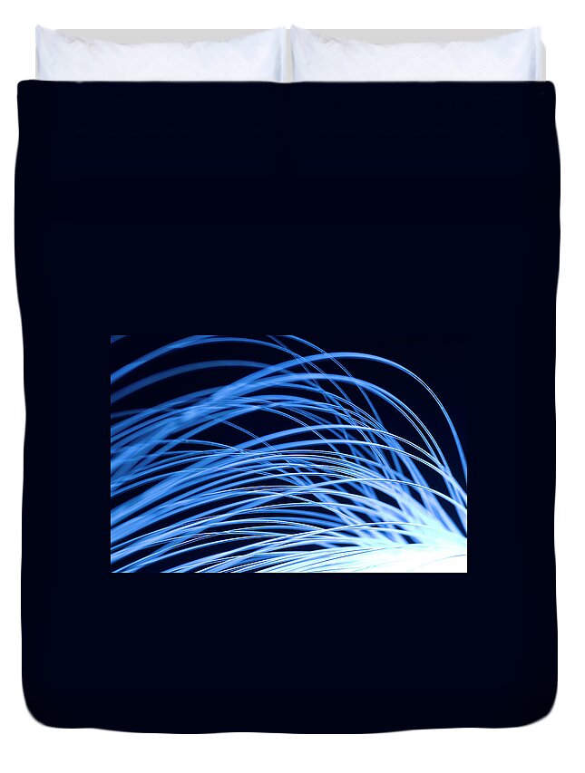 Art Duvet Cover featuring the photograph Digital Data Flow by Ramberg