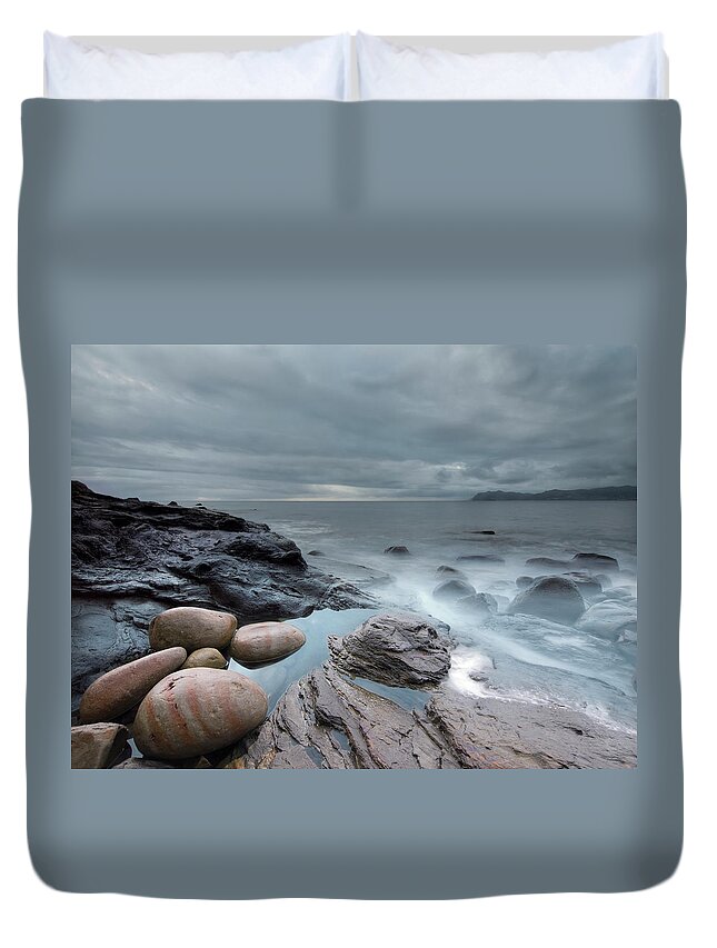 Tranquility Duvet Cover featuring the photograph Dinosaur Eggs by By Mediotuerto