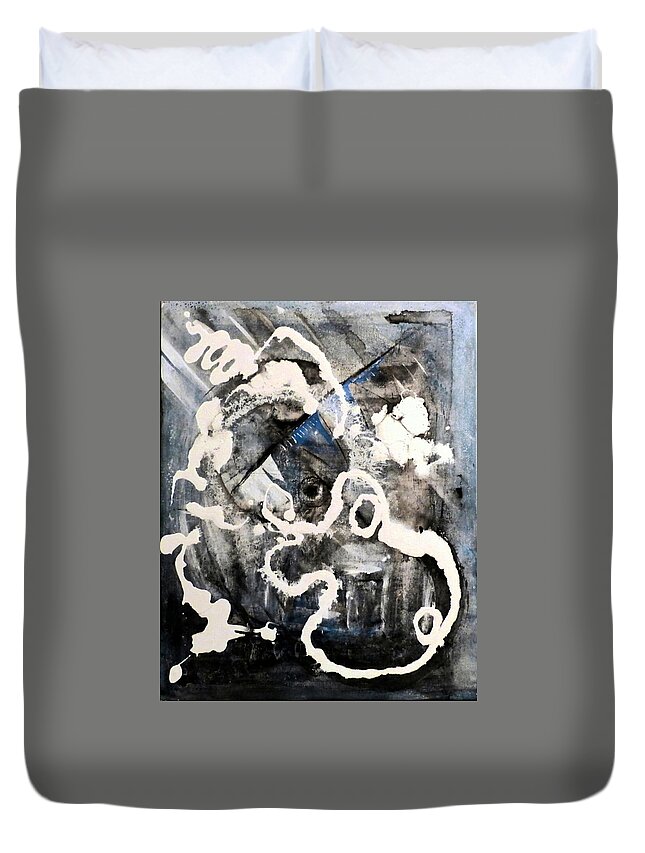 Abstract Duvet Cover featuring the painting Dismantling by 'REA' Gallery