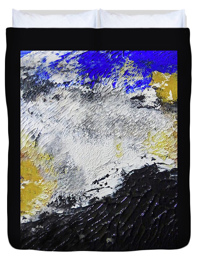 Abstract Duvet Cover featuring the painting Disturbance 300 by Sharon Williams Eng