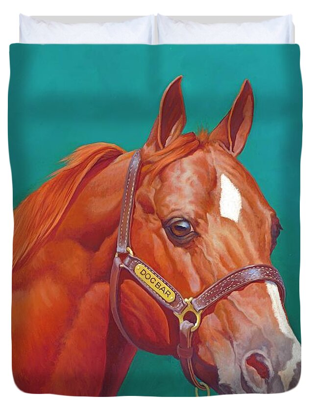 Doc Bar Duvet Cover featuring the painting Doc Bar by Howard DUBOIS
