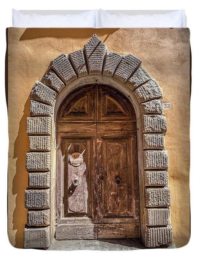 Tuscany Duvet Cover featuring the photograph Door Thirty Two of Tuscany by David Letts