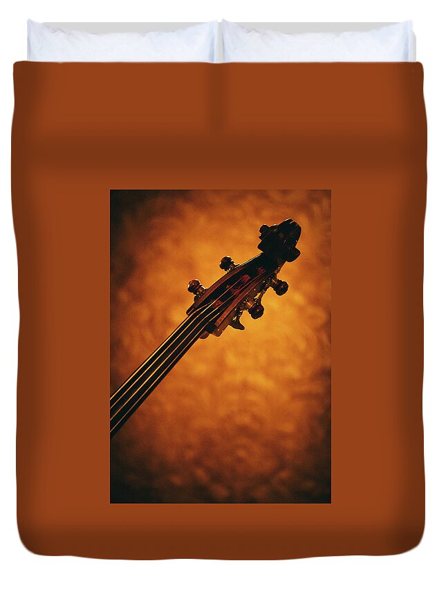 Music Duvet Cover featuring the photograph Double Bass Head by Thepalmer