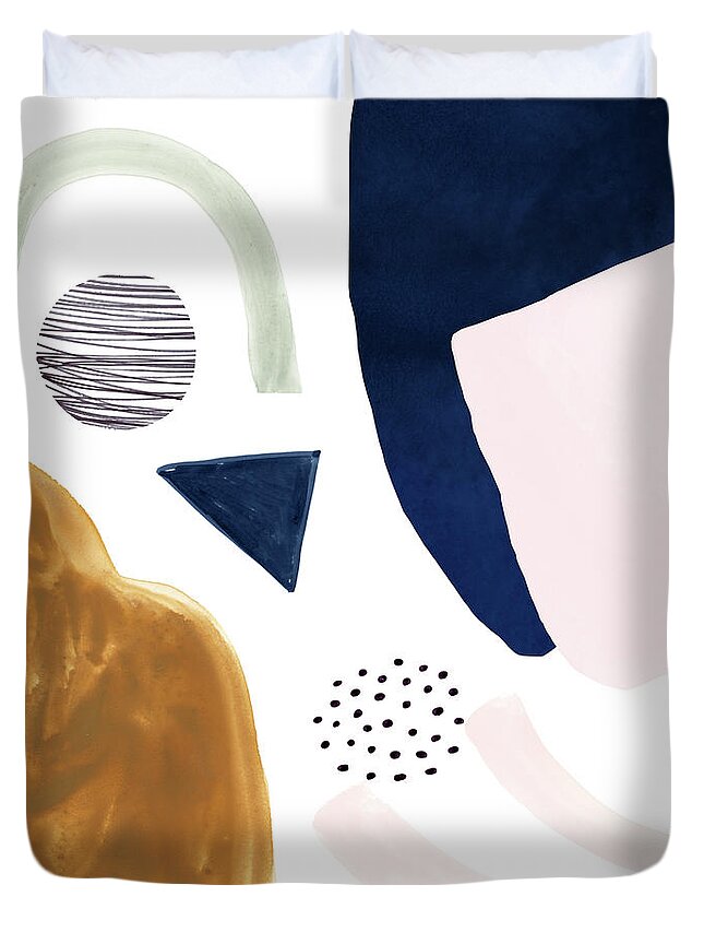 Abstract Duvet Cover featuring the painting Double Scoop I by Victoria Borges