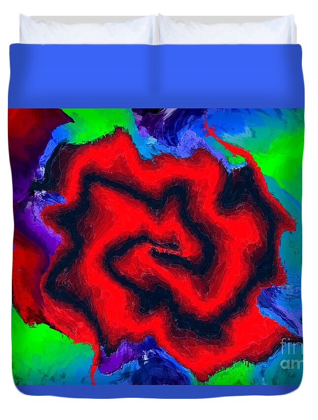  Duvet Cover featuring the digital art Dragon Rose by Bill King