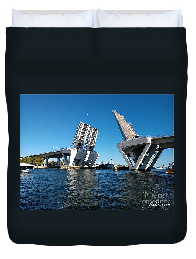 Bridge Duvet Cover featuring the photograph Draw Bridge by Jimmy Clark