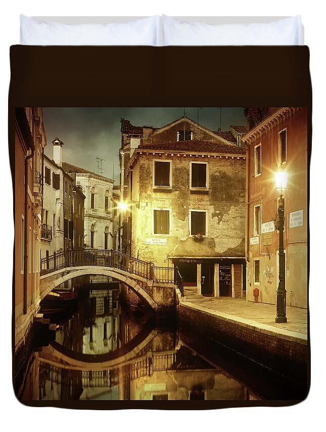 Empty Duvet Cover featuring the photograph Dreaming Venice by Mammuth