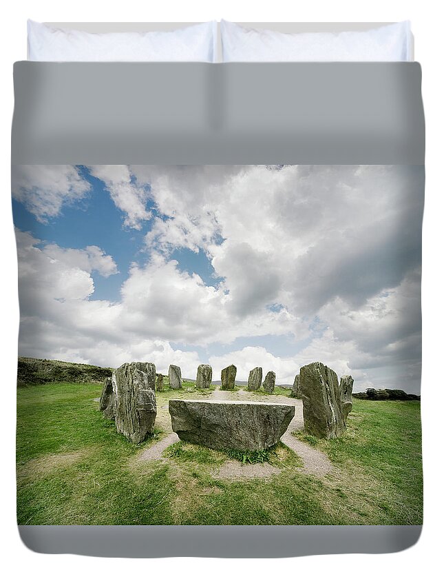 Scenics Duvet Cover featuring the photograph Dromberg Stone Circle, County Cork by Ed Freeman