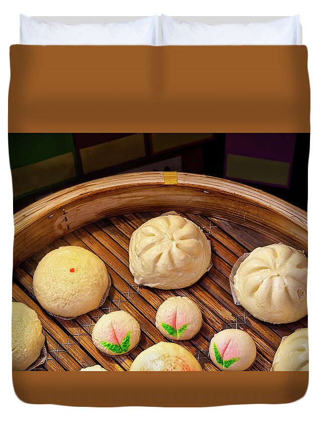 Asian Duvet Cover featuring the photograph Dumplings 6 by Bill Chizek