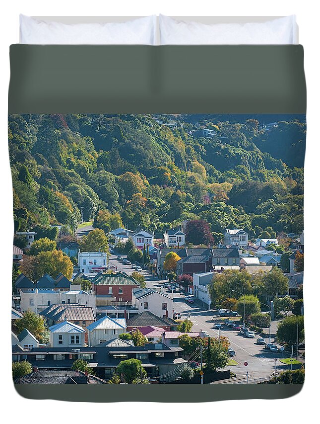 Otago Region Duvet Cover featuring the photograph Dunedin by Jill Ferry