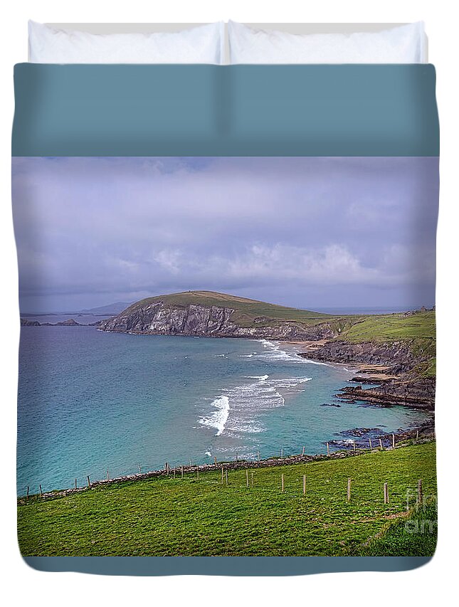 Dunmore Duvet Cover featuring the photograph Dunmore Head by Olivier Le Queinec