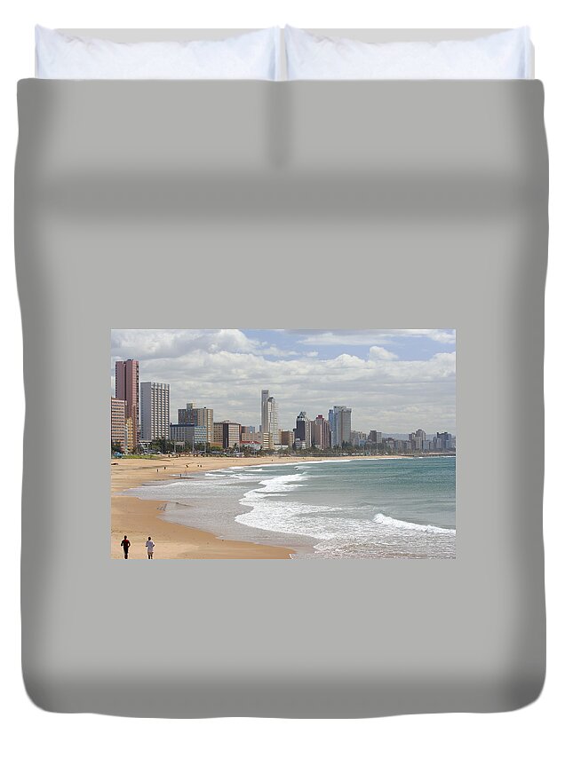 Hotel Duvet Cover featuring the photograph Durban Beachfront Landscape by Manoafrica