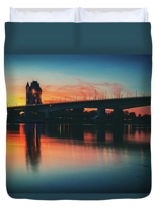 Worms Duvet Cover featuring the photograph Dusk and Reflections by Marc Braner