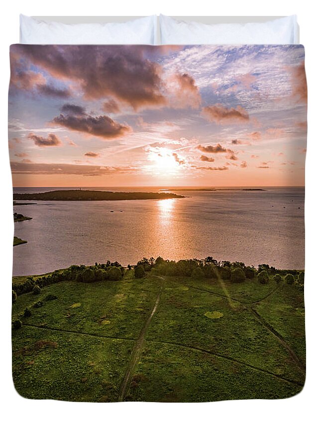 Morning Duvet Cover featuring the photograph Duxbury Harbor by William Bretton