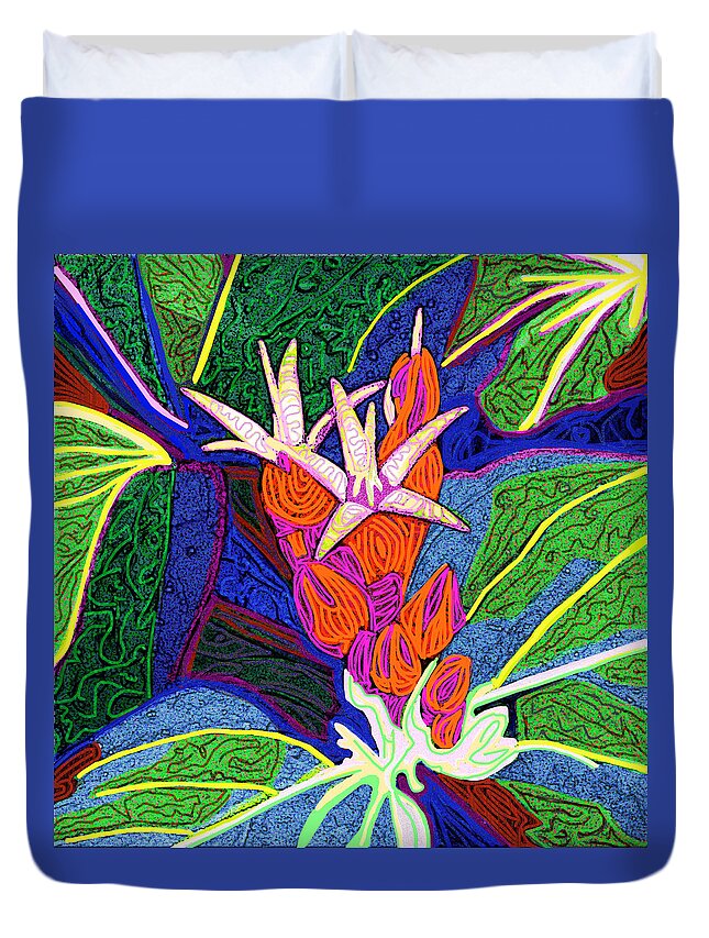 Flowers Duvet Cover featuring the digital art Early Morning Bloom by Rod Whyte