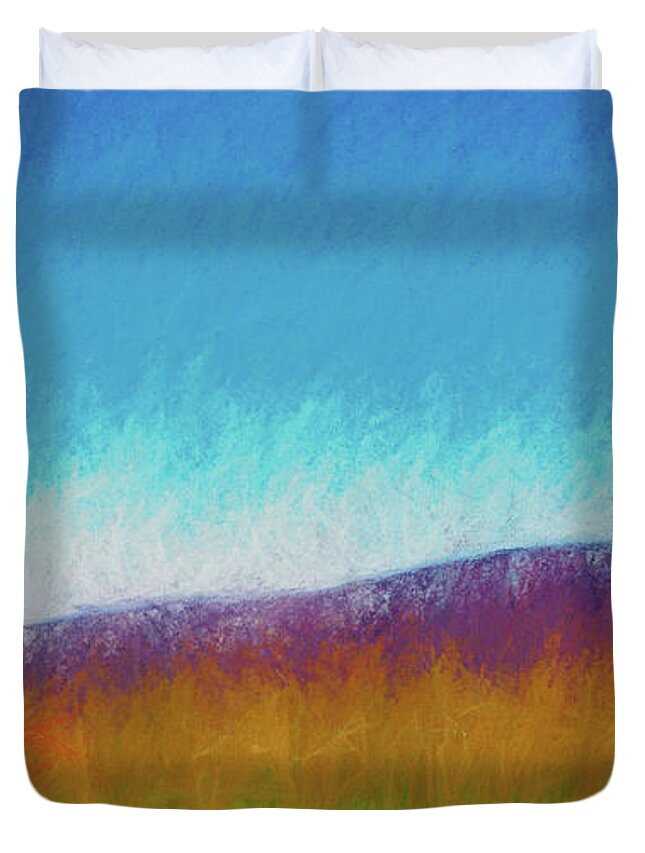 Impressionism Duvet Cover featuring the digital art Earth and Sky by Jason Fink