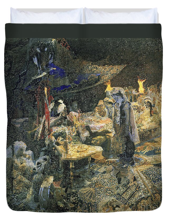 Interior Duvet Cover featuring the painting Eastern Tale, 1886 by Mikhail Aleksandrovich Vrubel