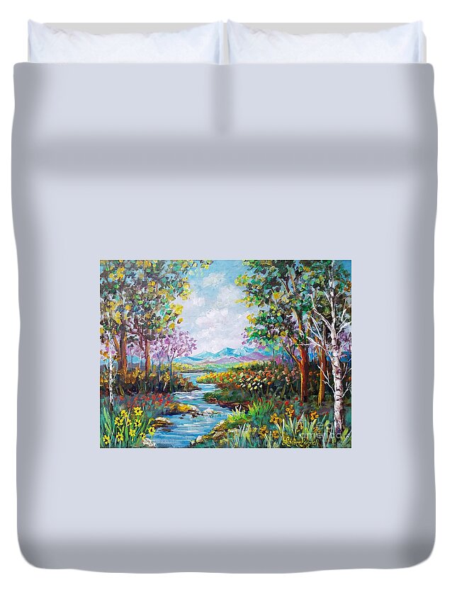Impressionism Duvet Cover featuring the painting Eden by Lou Ann Bagnall