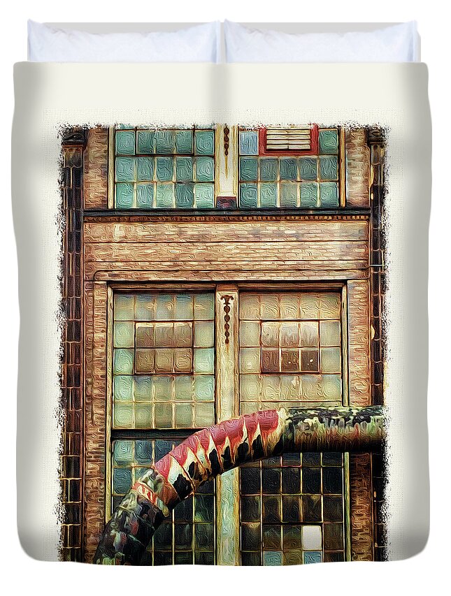 Warehouse Duvet Cover featuring the photograph Ediface by Peggy Dietz