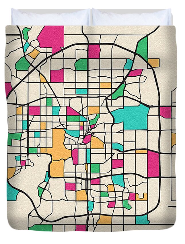 Edmonton Canada City Map Duvet Cover For Sale By Inspirowl Design