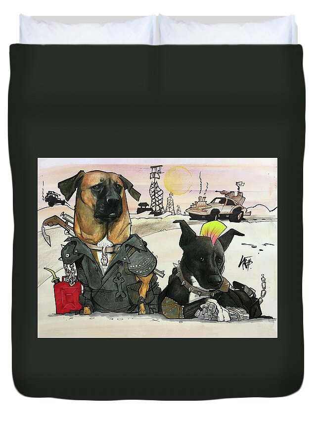 Edwards Duvet Cover featuring the drawing Edwards 3473 by John LaFree