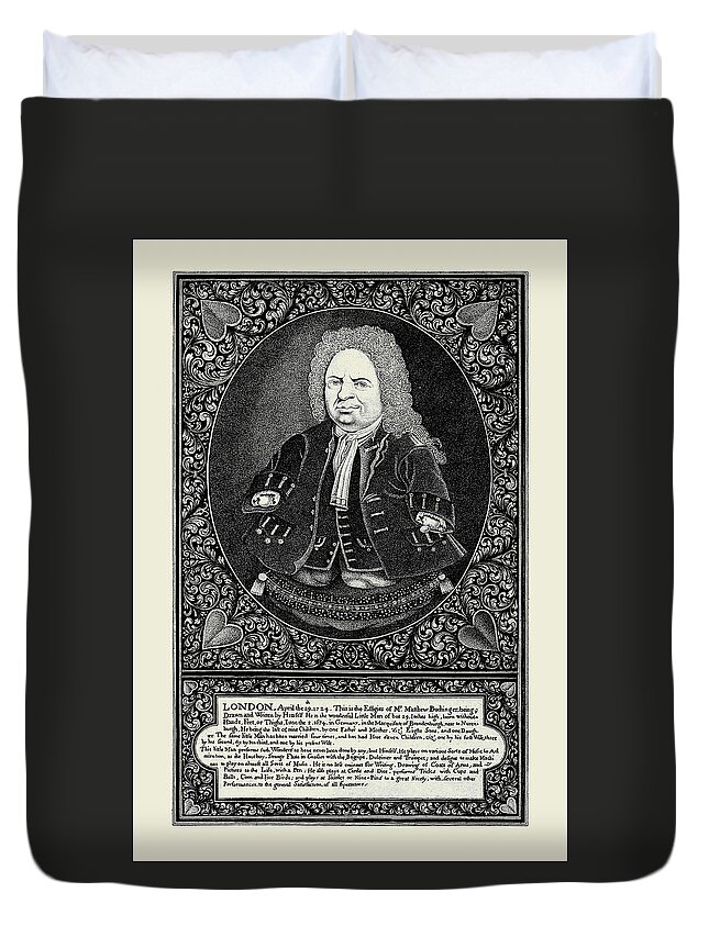 Phocomelic Duvet Cover featuring the painting Effigy of Matthias Buchinger by Unknown