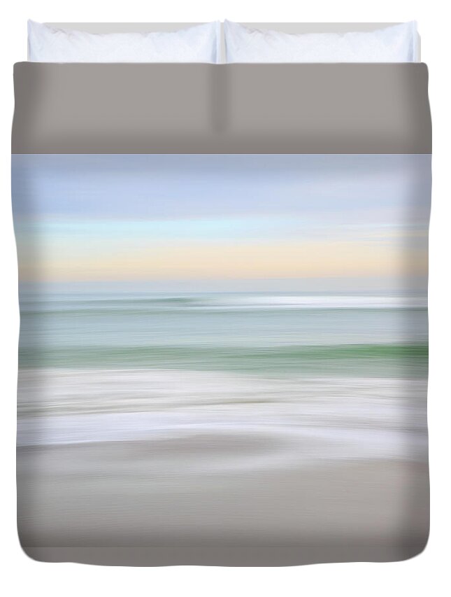 Scituate Duvet Cover featuring the photograph Egypt Beach Pastel Sunset by Ann-Marie Rollo