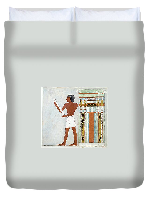 B1019 Duvet Cover featuring the painting Egypt: False Door by Charles K. Wilkinson
