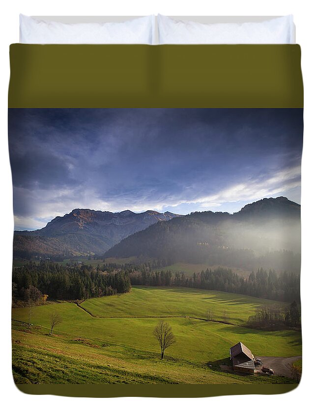 Empty Duvet Cover featuring the photograph Eigenthal, Switzerland by Halbergman