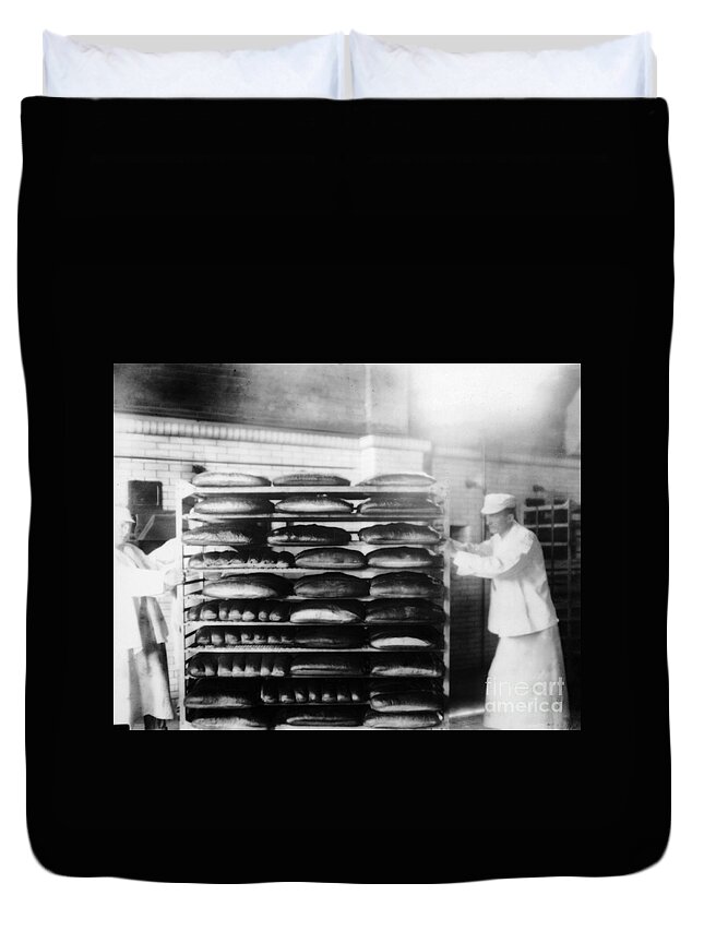 1920s Duvet Cover featuring the photograph Ellis Island Bakers by Granger