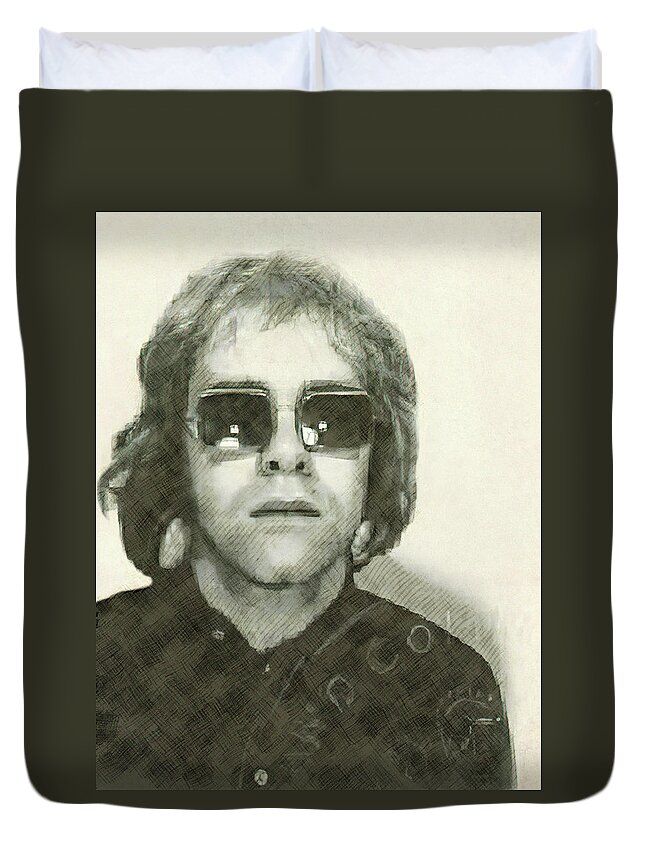 Elton John Passport Photo 1972 Duvet Cover For Sale By Daniel Hagerman