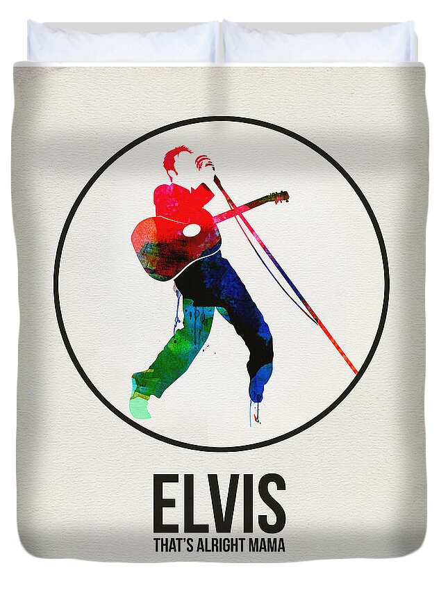 Elvis Presley Duvet Cover featuring the digital art Elvis Presley Watercolor by Naxart Studio