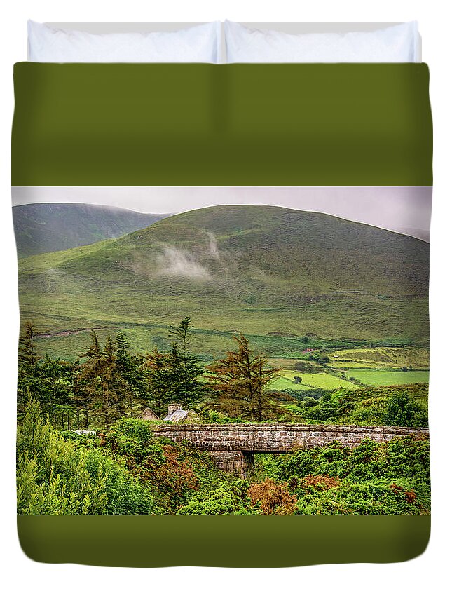 Ireland Duvet Cover featuring the photograph Emerald Isle Countryside by Marcy Wielfaert
