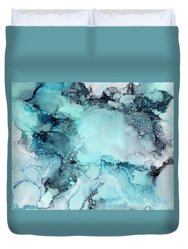 Organic Duvet Cover featuring the painting Emergence by Tamara Nelson