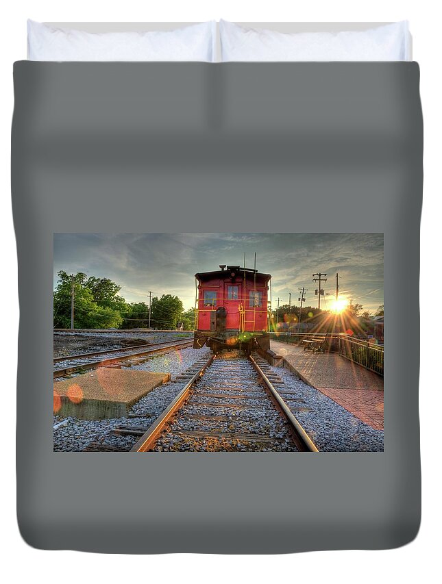 Pole Duvet Cover featuring the photograph End Of The Line by Derek Slagle
