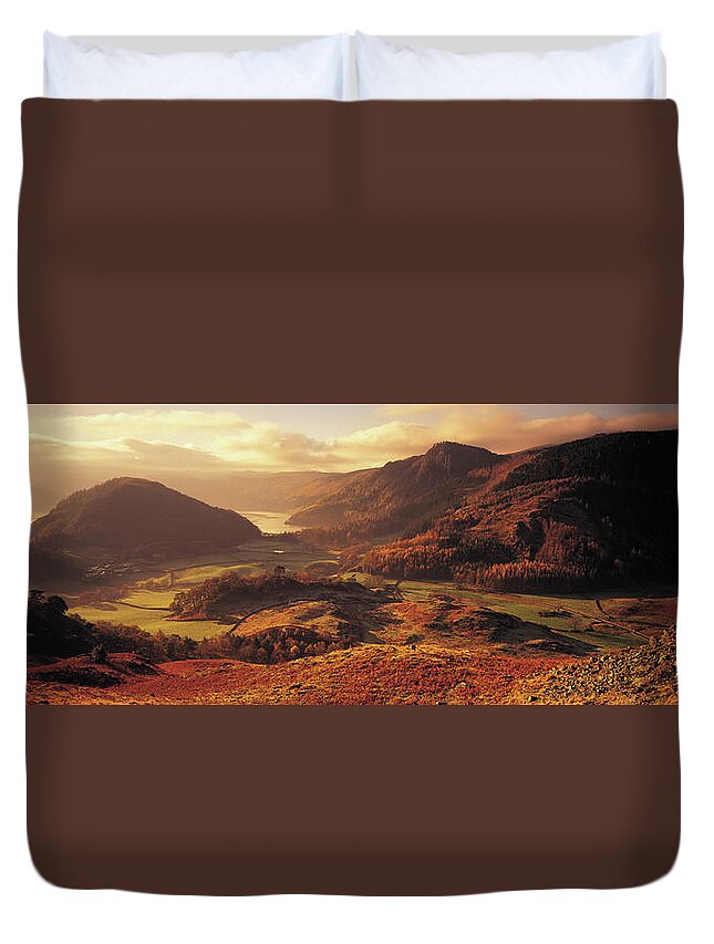 Scenics Duvet Cover featuring the photograph England, Lake District, Thirlmere by Peter Adams