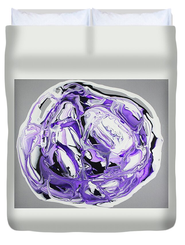 Purple Duvet Cover featuring the painting Entangle 2 by Madeleine Arnett