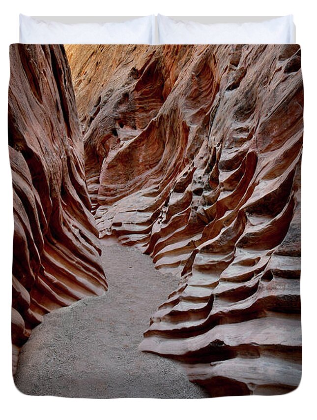 Little Wild Horse Canyon Duvet Cover featuring the photograph Erosion in Little Wild Horse Canyon in Utah by Ray Mathis