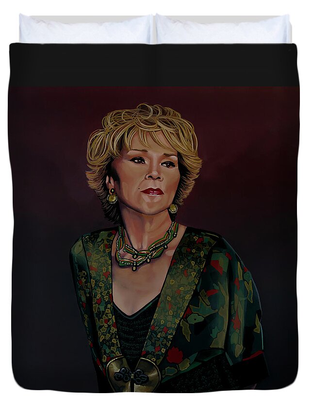Etta James Duvet Cover featuring the painting Etta James Painting by Paul Meijering