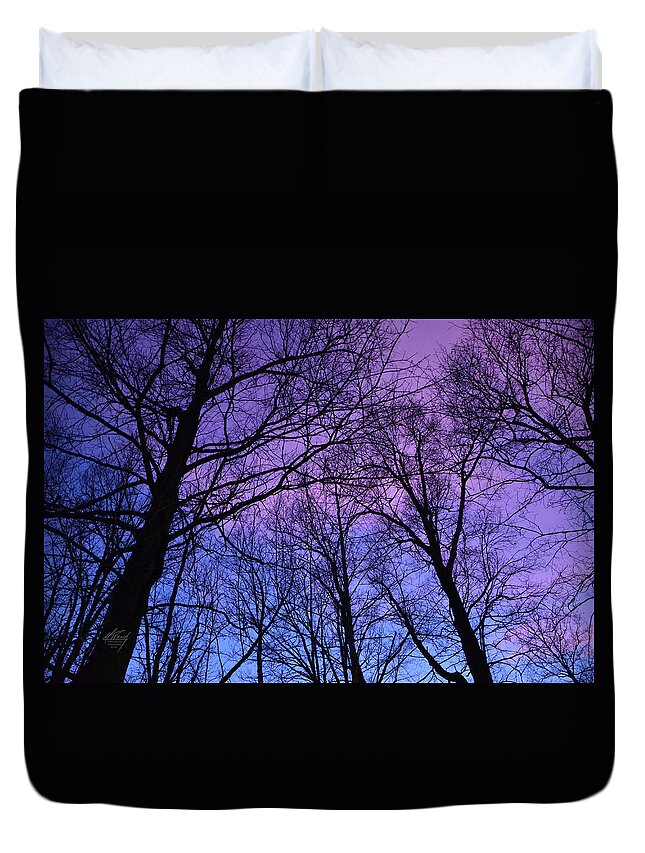 Evening Duvet Cover featuring the photograph Evening Sky no filter by Michael Frank