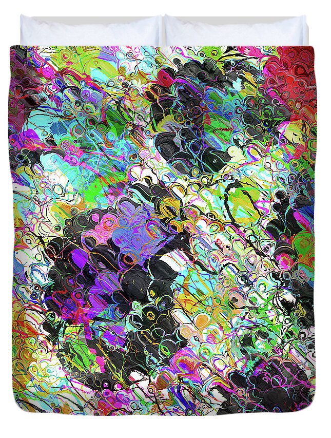 Abstract Duvet Cover featuring the digital art Experiment With Abstract by Phil Perkins