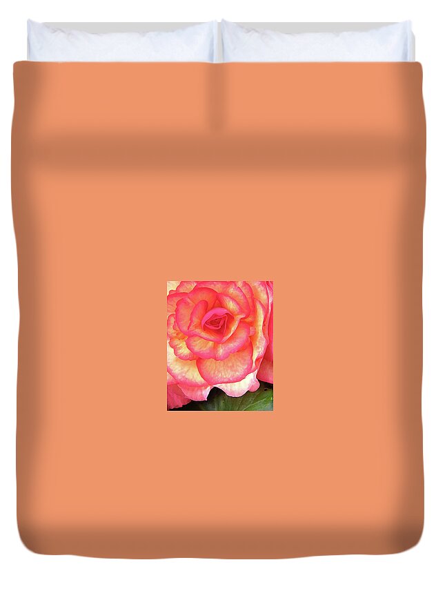 Rose Duvet Cover featuring the photograph Eye Of The Rose by Randall Dill