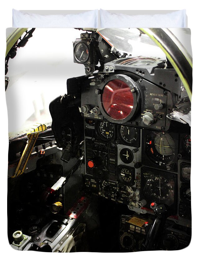 Cockpit Duvet Cover featuring the photograph F 4 Phantom Cockpit by Doc Braham