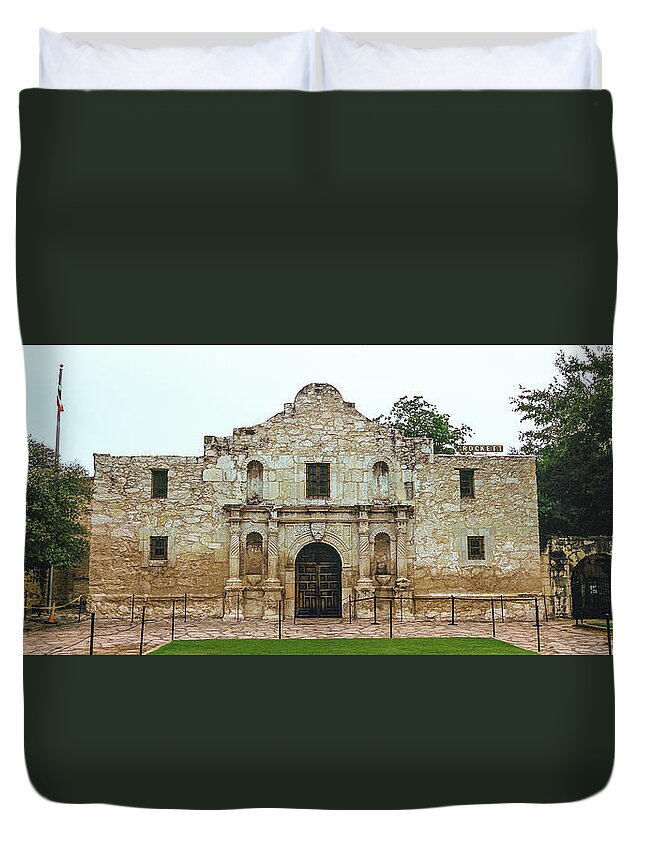 Photography Duvet Cover featuring the photograph Facade Of The Alamo Mission In San by Panoramic Images